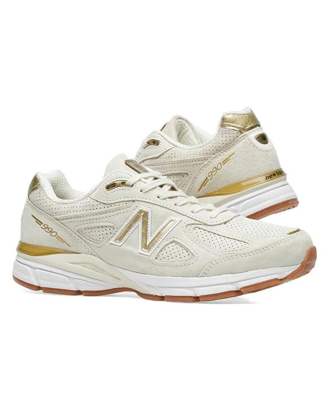 New Balance White 990v4 Made In Usa for men
