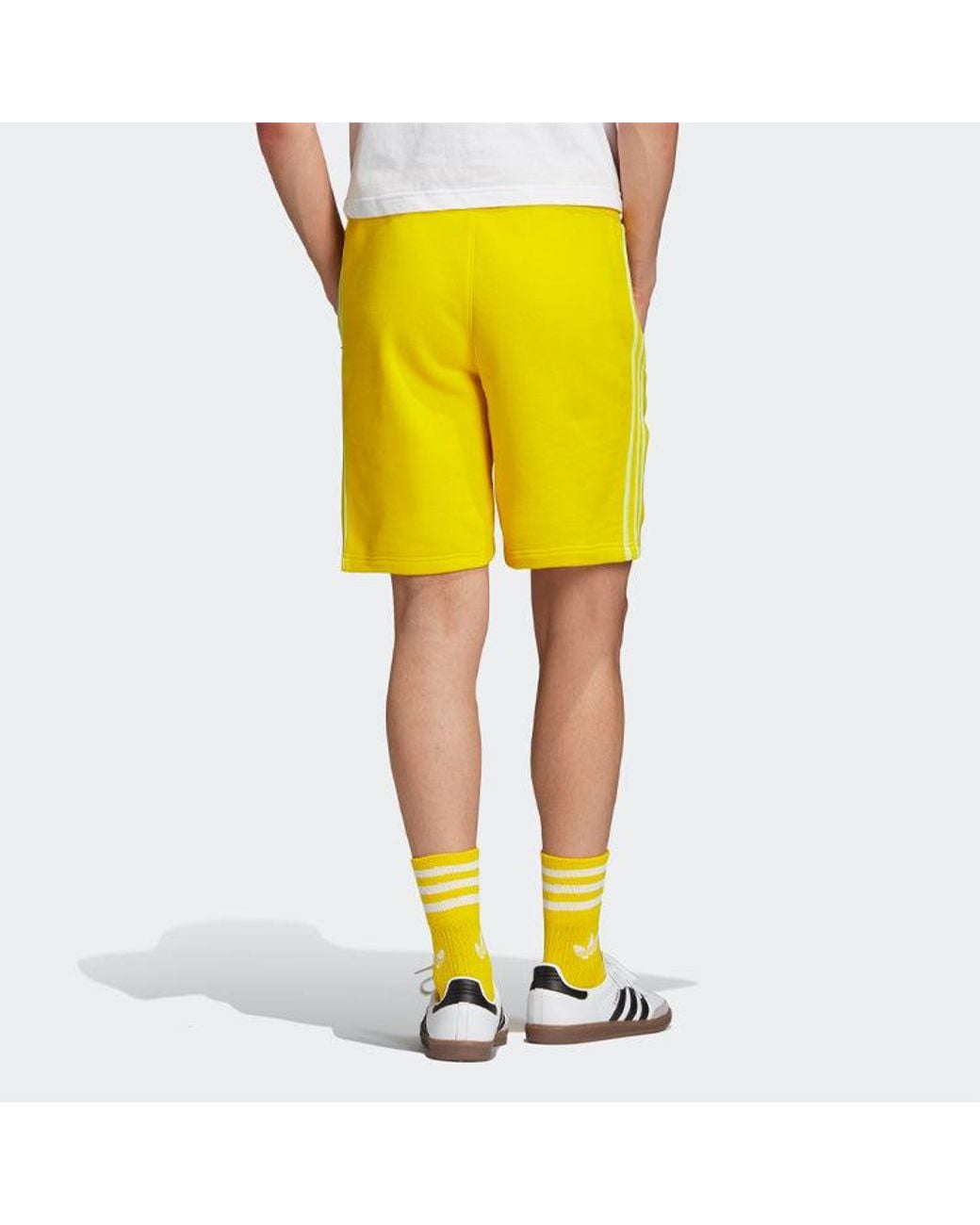 Adidas Yellow Originals Blc 3-S Short Stripe Casual Sports Shorts for men