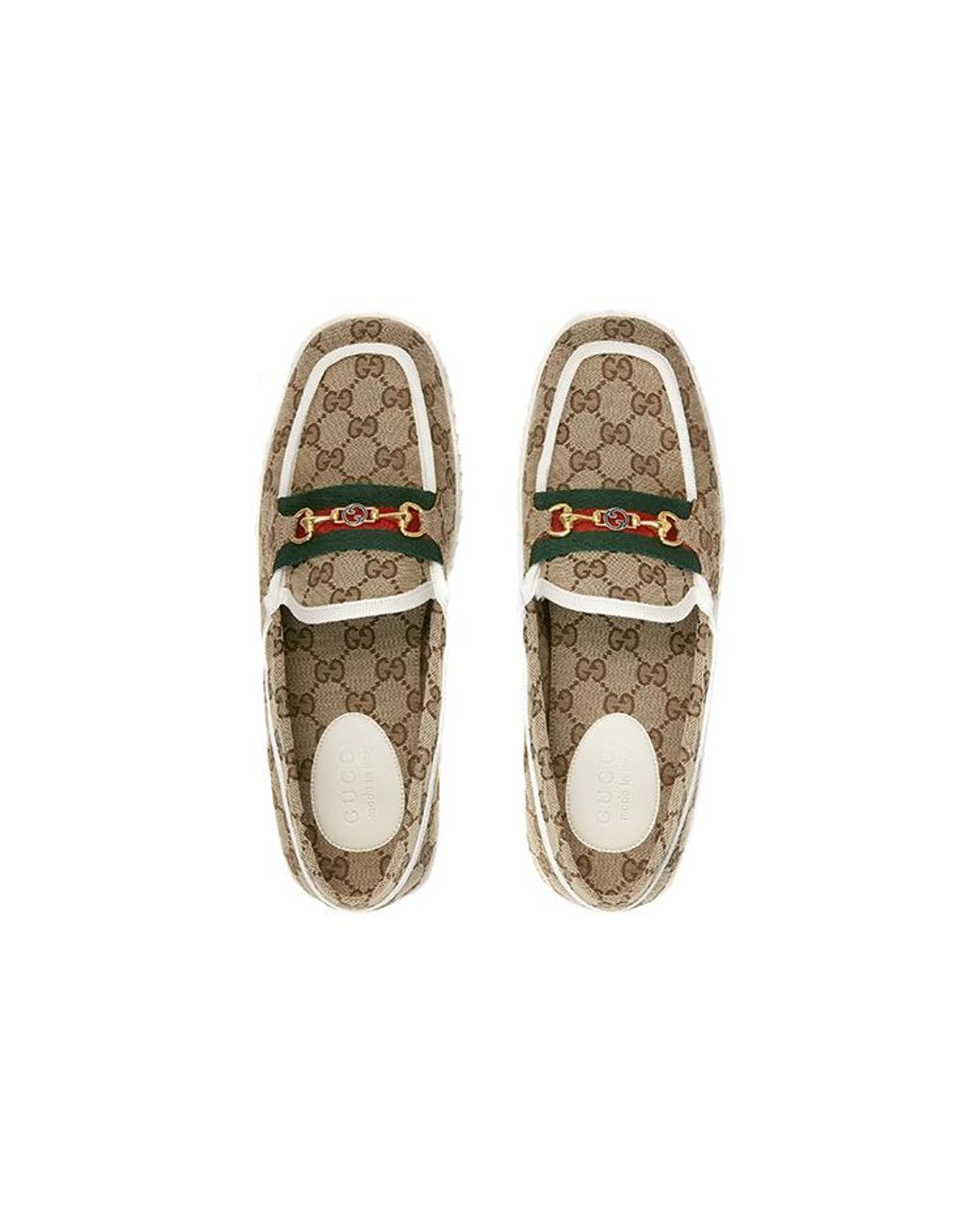 Gucci Metallic Gg Supreme Driving Shoes 'Neutrals' for men