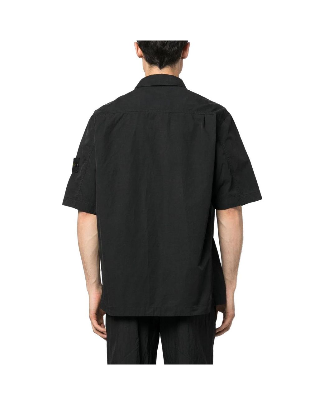 Stone Island Black Zip Pocket Shirt for men