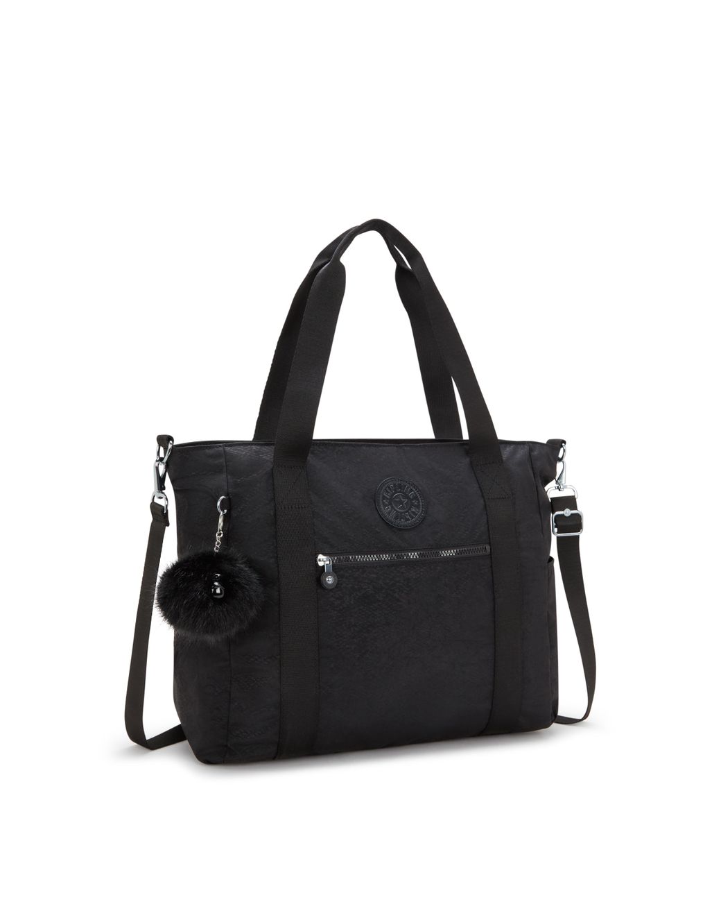 Kipling Black Tote Jayla Python Embossed Large 60% Polyamide, 40% Recycled Polyamide