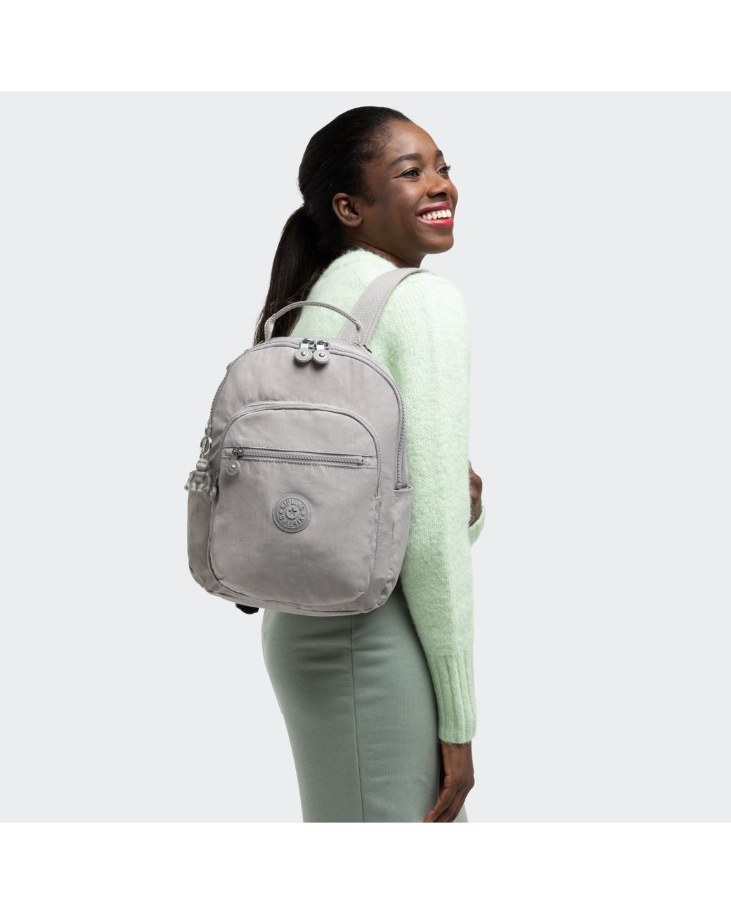 Kipling Black Seoul Small Printed Tablet Backpack