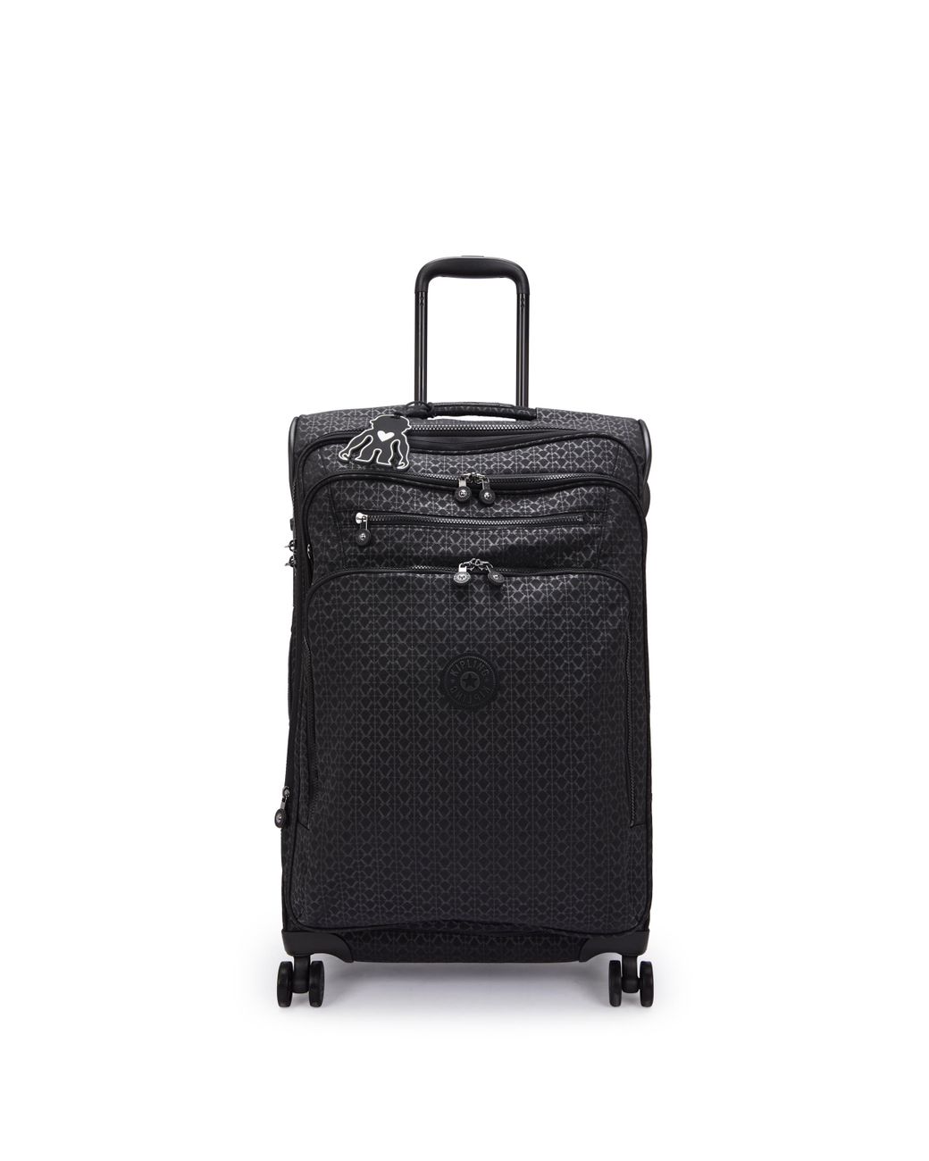 Kipling Blue Wheeled luggage New Youri Spin M Palmtree Leaves Medium