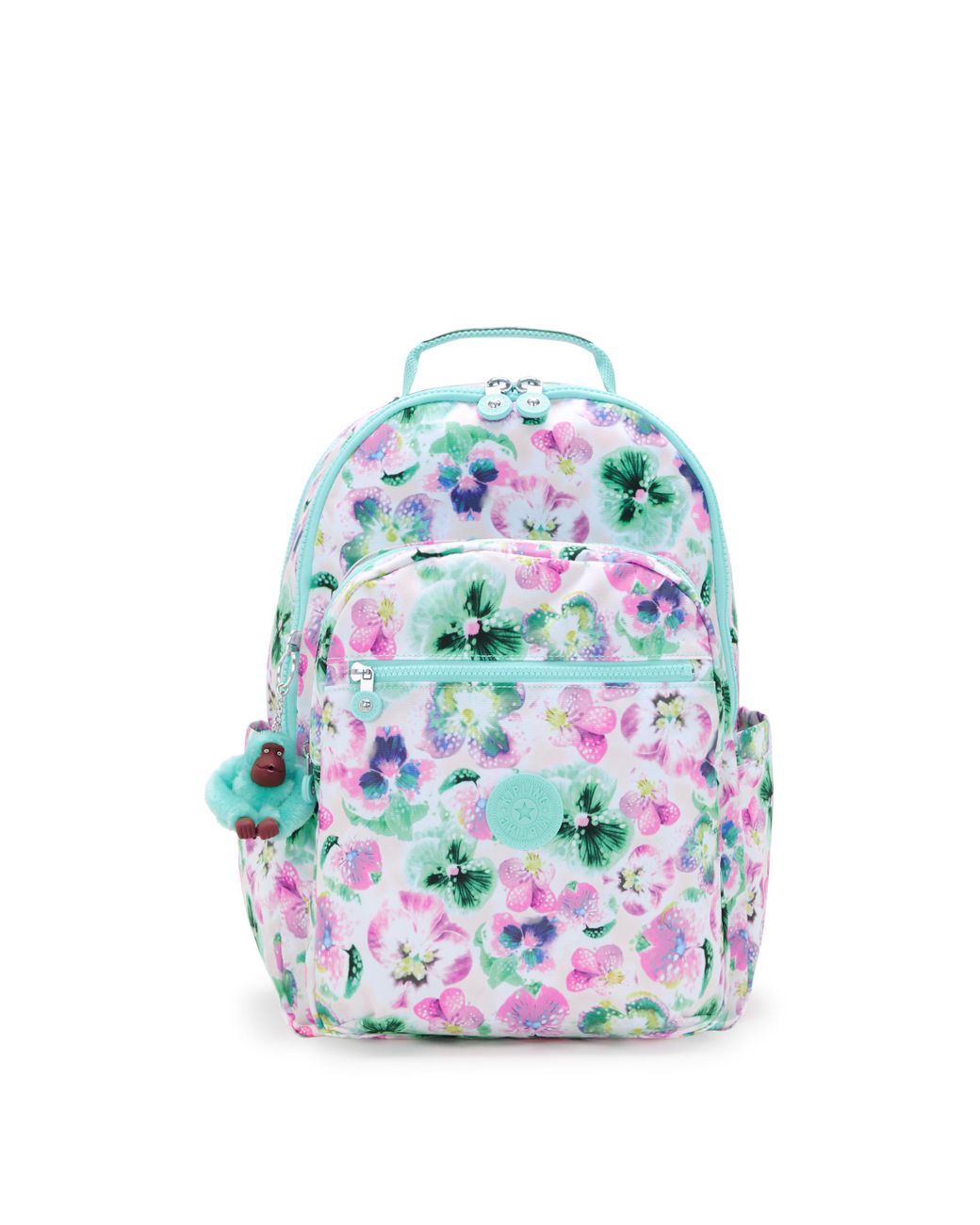 Kipling Blue Backpack Seoul College Flower Field Large
