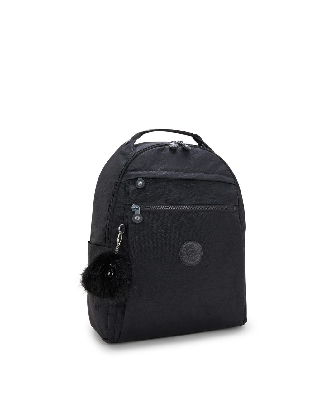 Kipling Black Backpack Micah Python Embossed Medium 60% Polyamide, 40% Recycled Polyamide