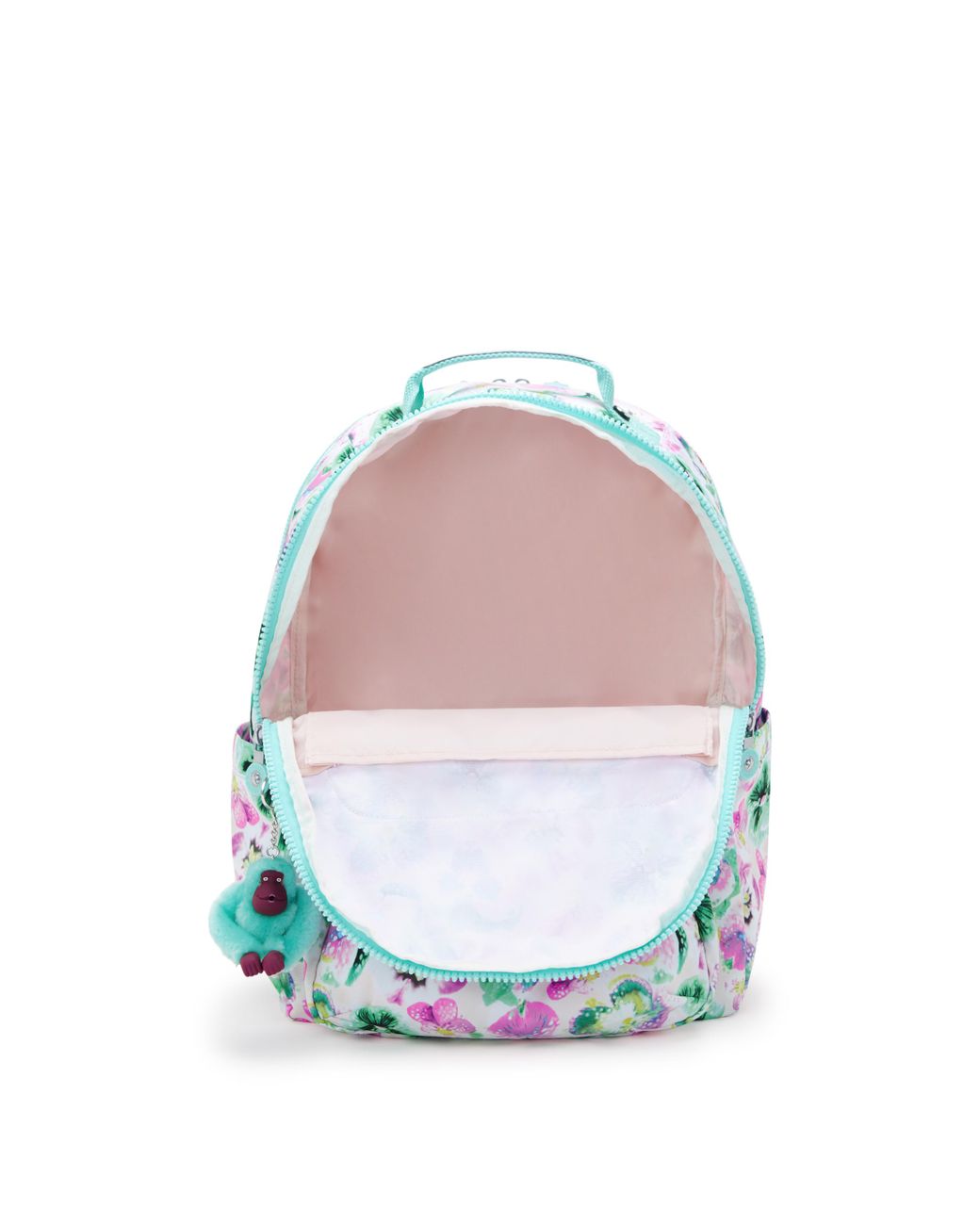Kipling Blue Backpack Seoul College Flower Field Large
