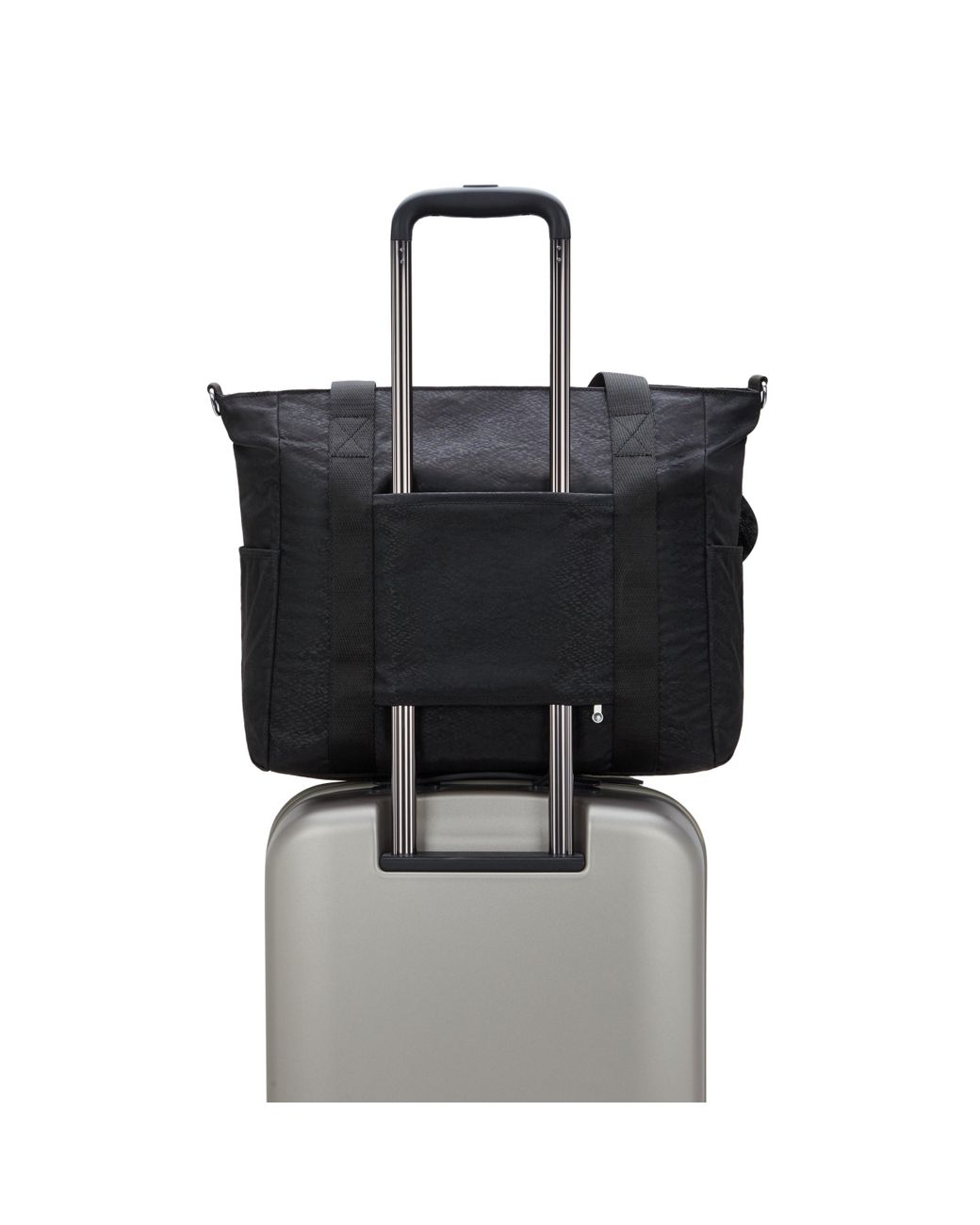 Kipling Black Tote Jayla Python Embossed Large 60% Polyamide, 40% Recycled Polyamide
