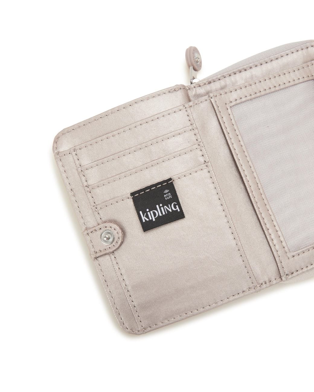 Kipling Gray Wallet & Purses Money Love Metallic Glow Medium 100% Polyamide