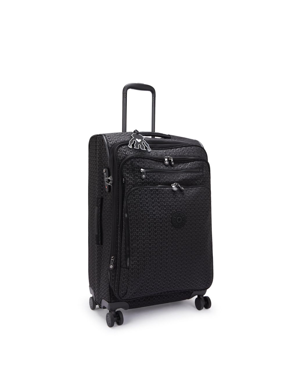 Kipling Blue Wheeled luggage New Youri Spin M Palmtree Leaves Medium