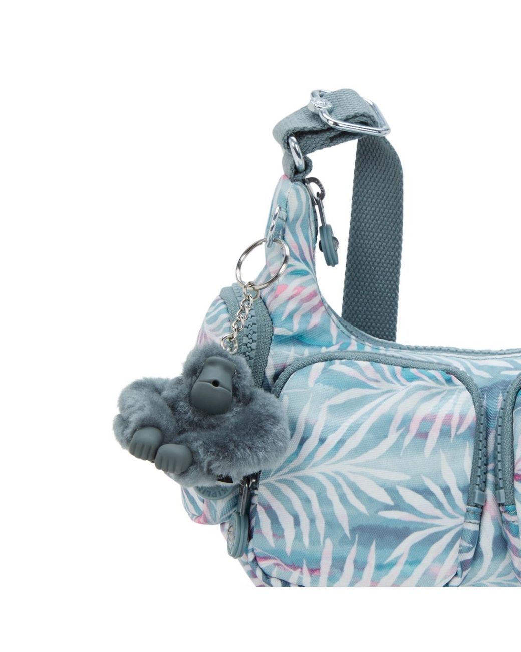 Kipling Blue Crossbody Bag Rikka Mini Palmtree Leaves Small
