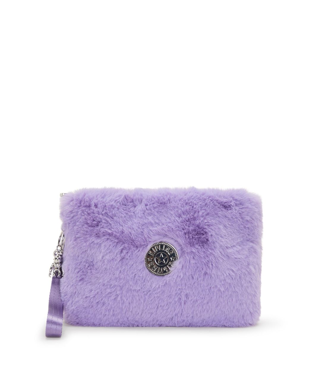 Kipling Purple Pouch Fancy Soft Fur Lilac Large