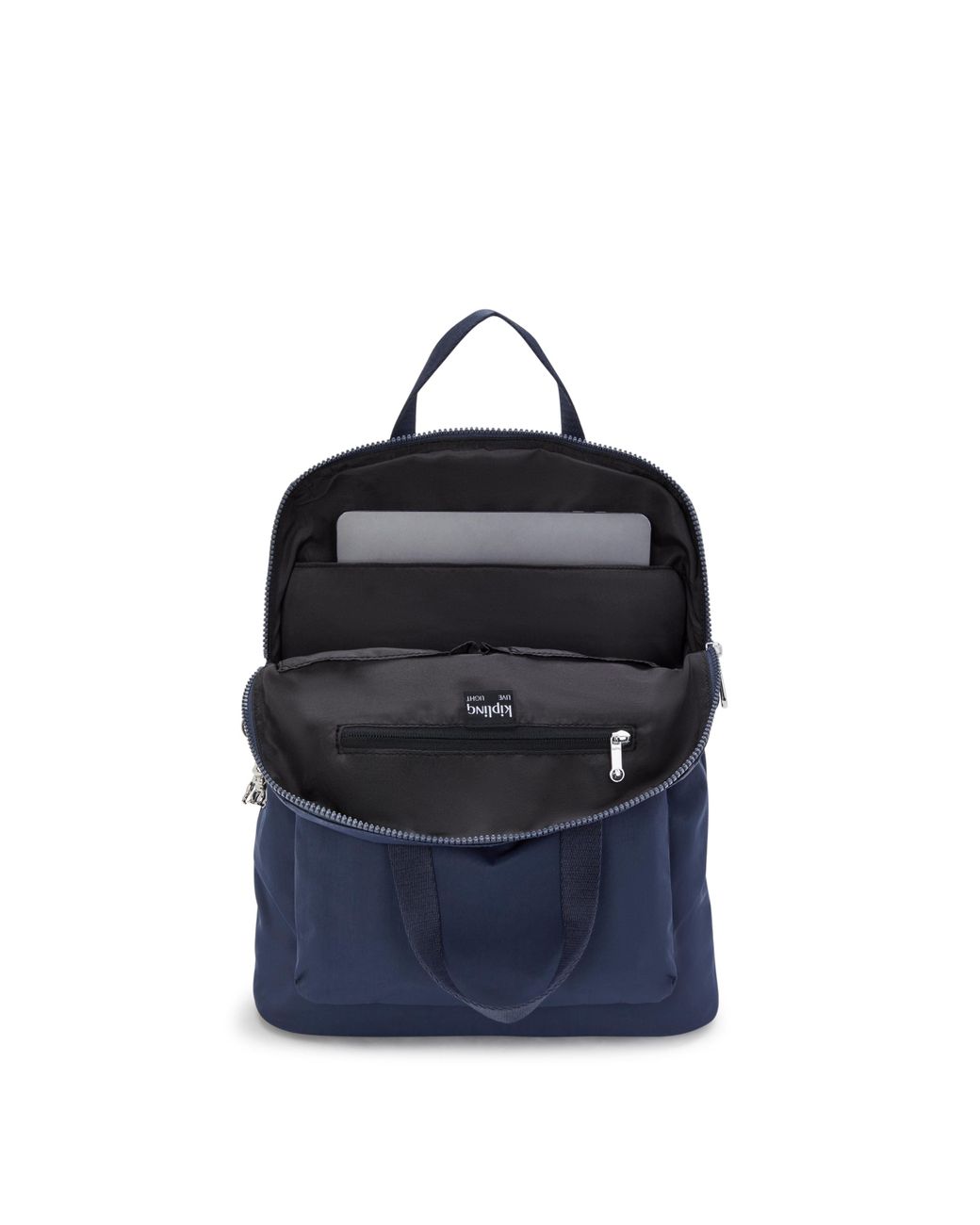 Kipling Blue Backpack Kazuki Night Ocean Jacquard Medium