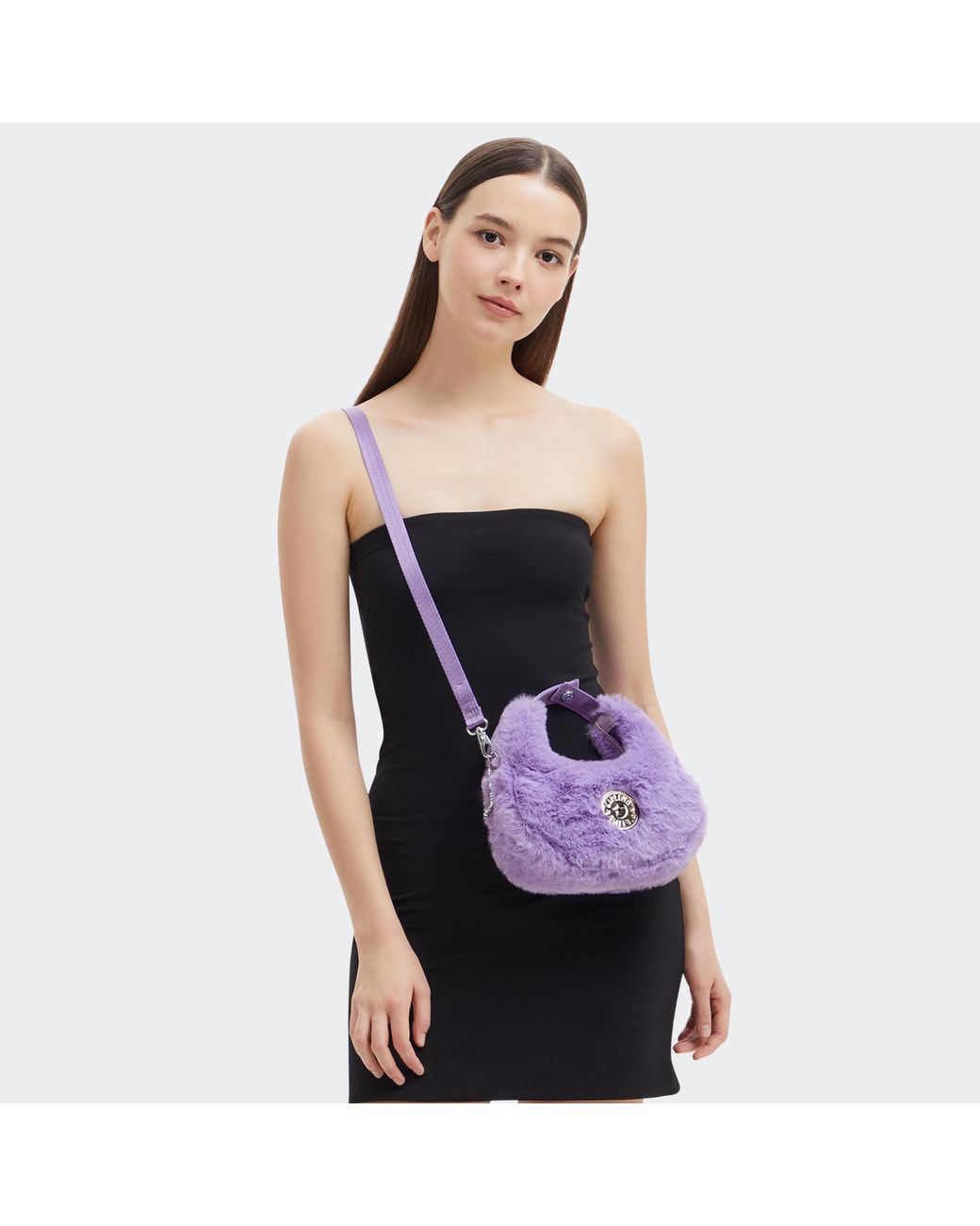 Kipling Purple Crossbody Bag Kevin Soft Fur Lilac Small