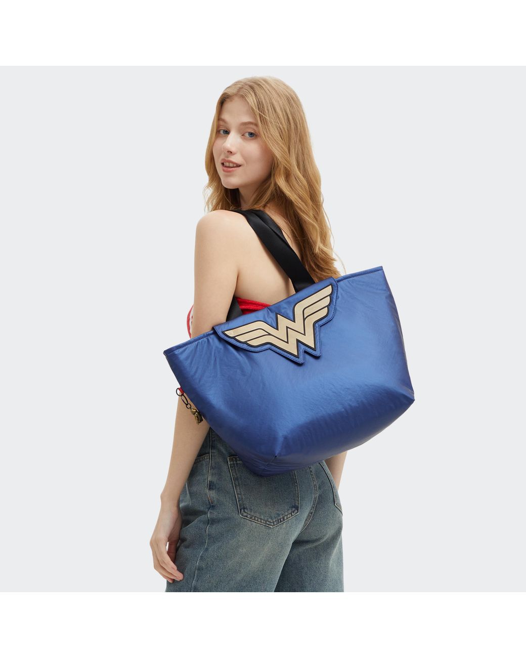 Kipling Blue Tote Raaja Wonder Large 64% Polyamide, 36% Polyurethane