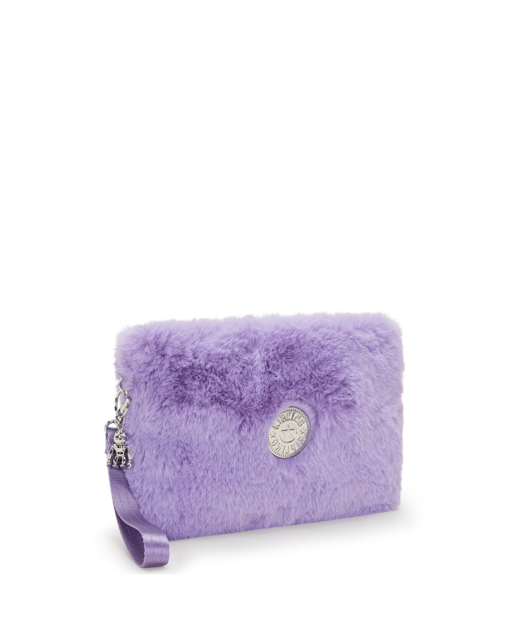 Kipling Purple Pouch Fancy Soft Fur Lilac Large