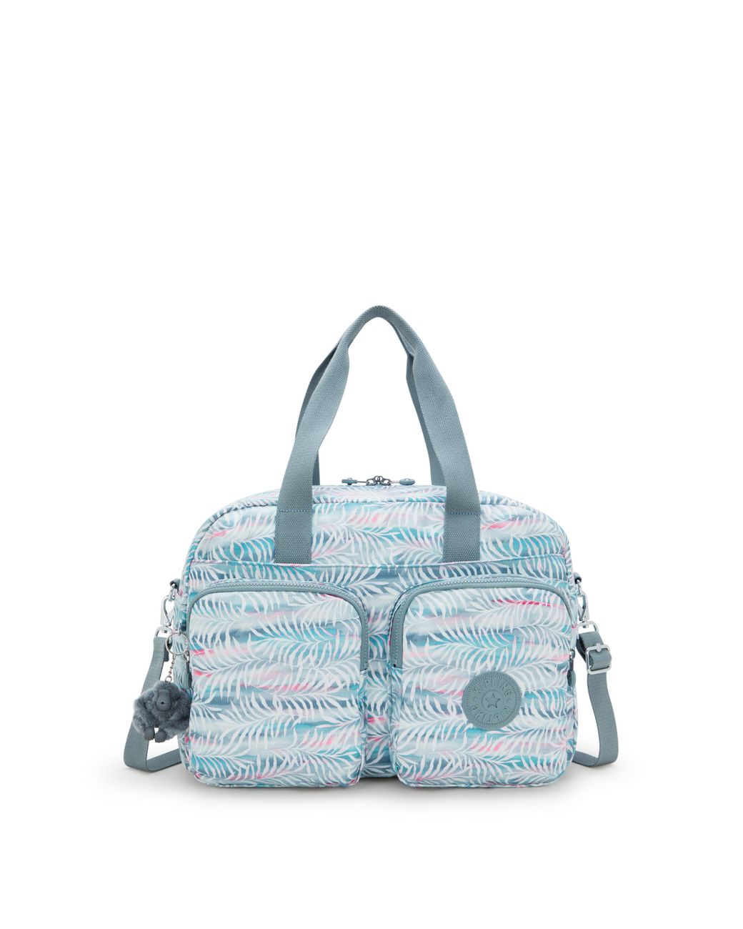 Kipling Blue Weekend Bag Defea Xl Palmtree Leaves Medium