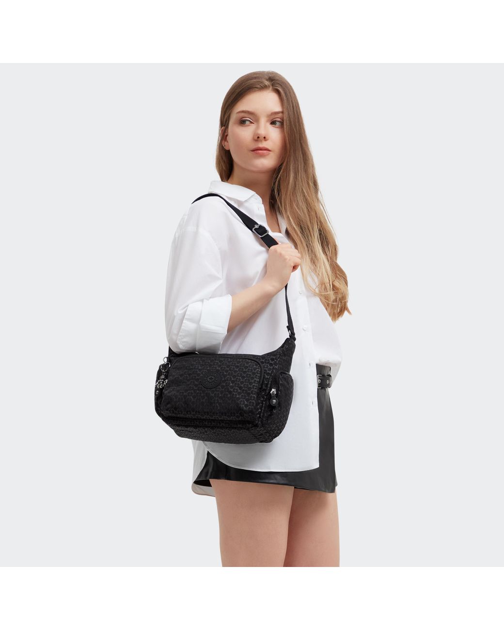 Kipling White Crossbody Bag Gabb S Palm Beige Jacquard Medium