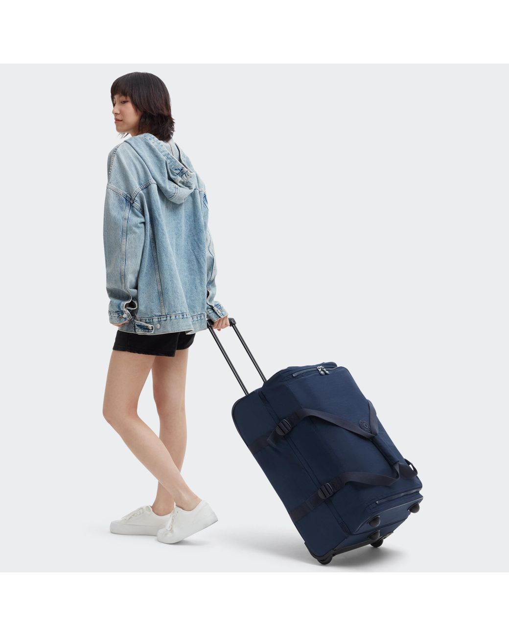 Kipling Blue Medium Wheeled Duffle