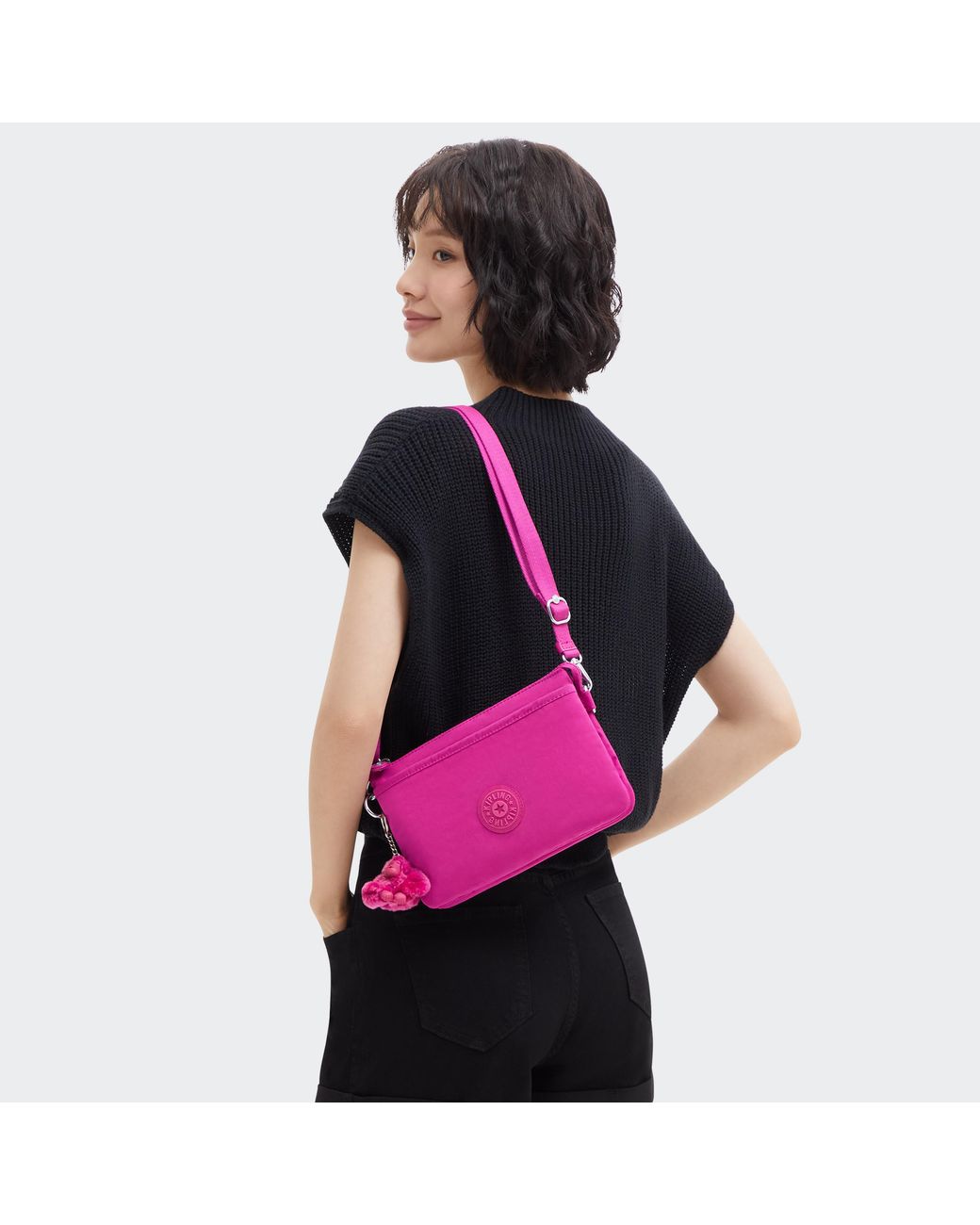 Kipling Pink Crossbody Bag Riri Shine Small
