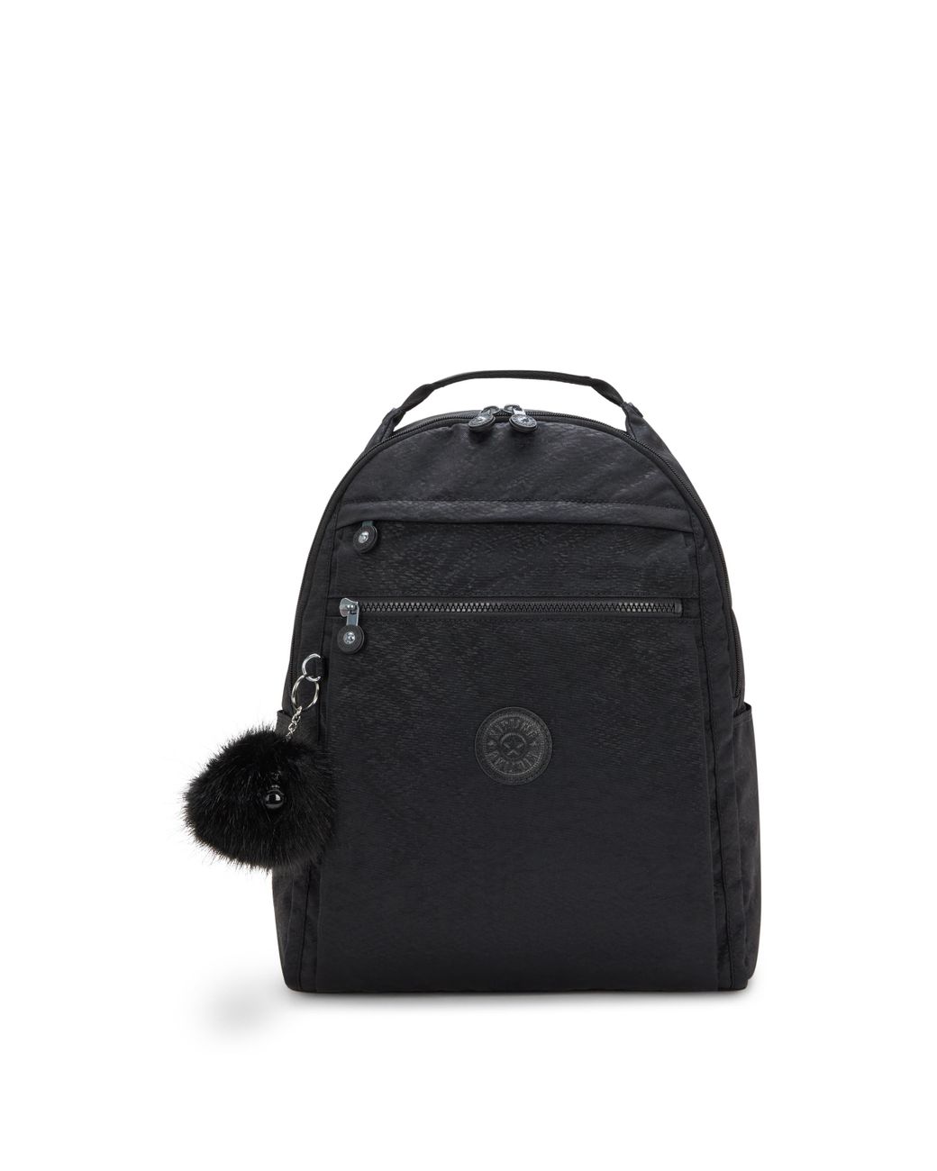 Kipling Black Backpack Micah Python Embossed Medium 60% Polyamide, 40% Recycled Polyamide