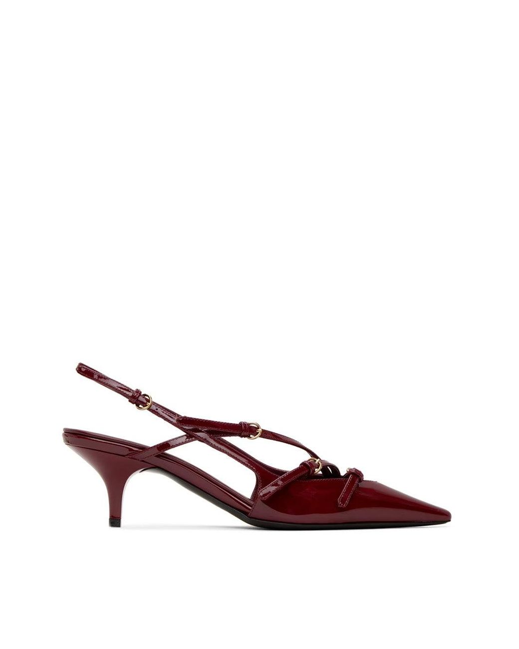 Miu Miu Strappy Slingback Heels in Brown | Lyst