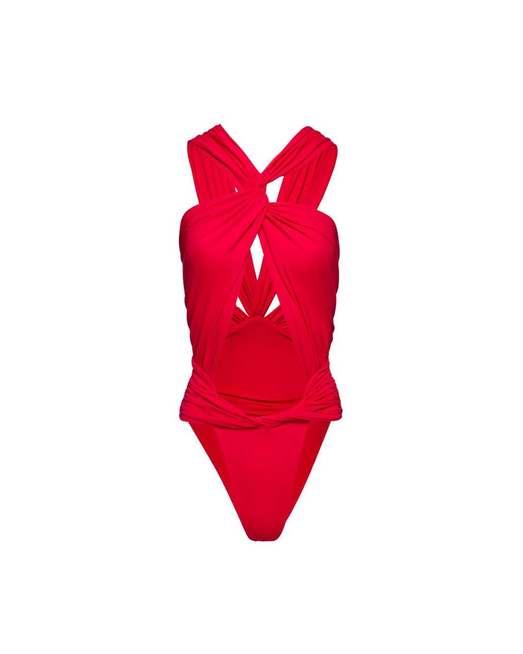 Magda Butrym Wrap Cutout Swimsuit in Red | Lyst