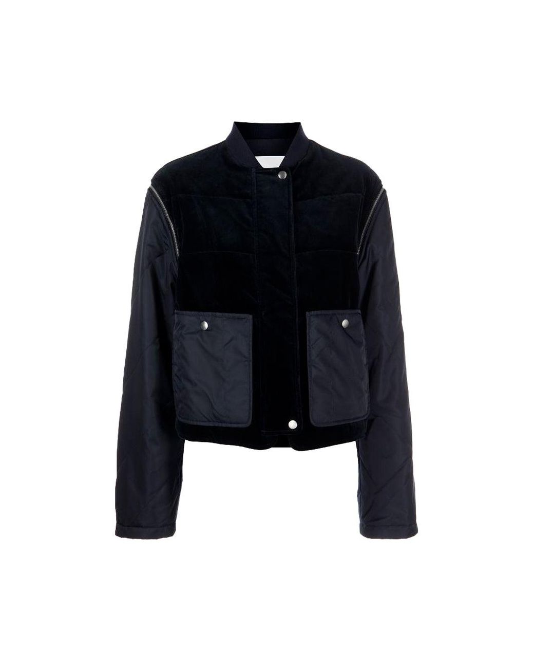 Jil Sander Velvet Sport Cropped Jacket in Black | Lyst