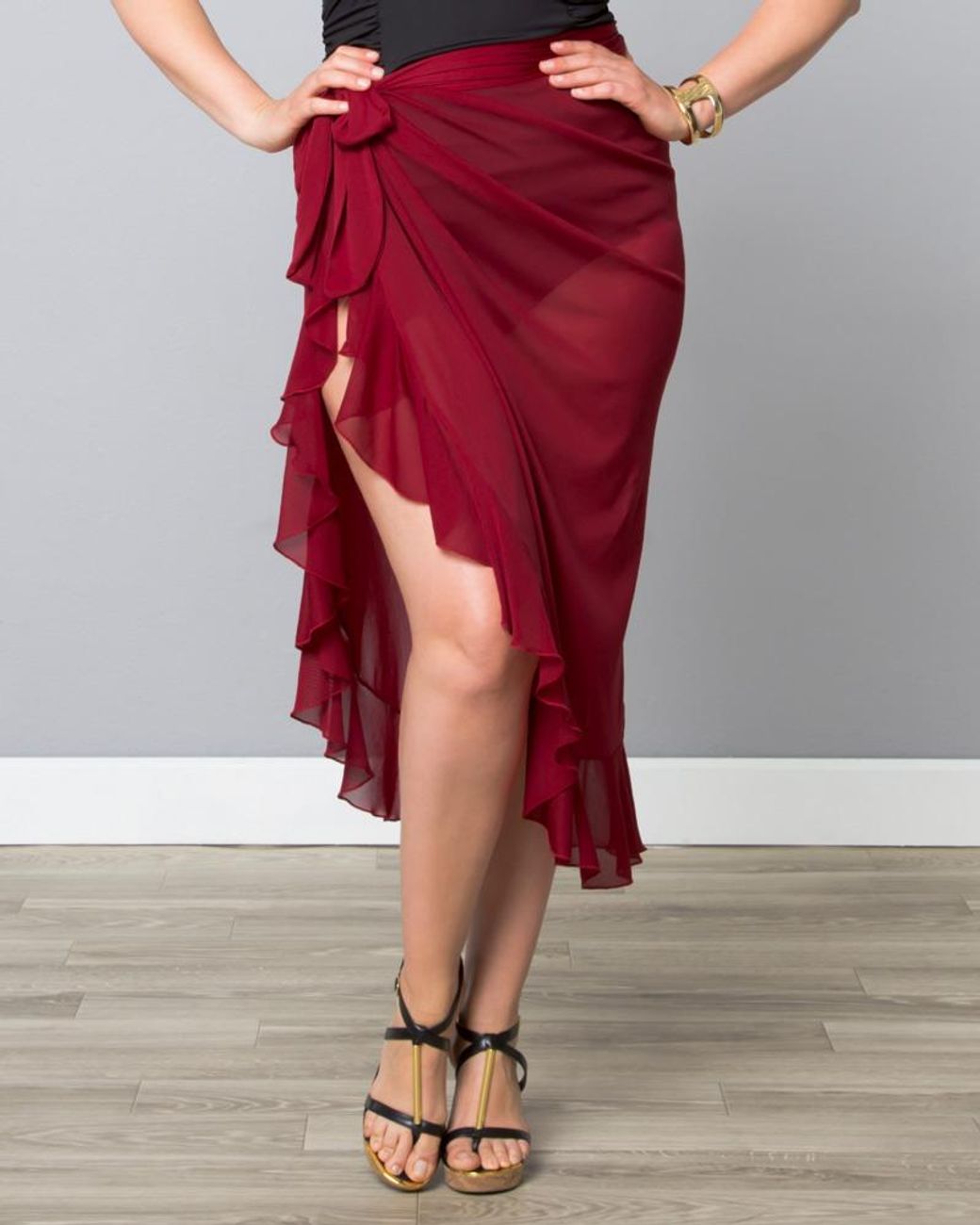 ruffle sarong skirt