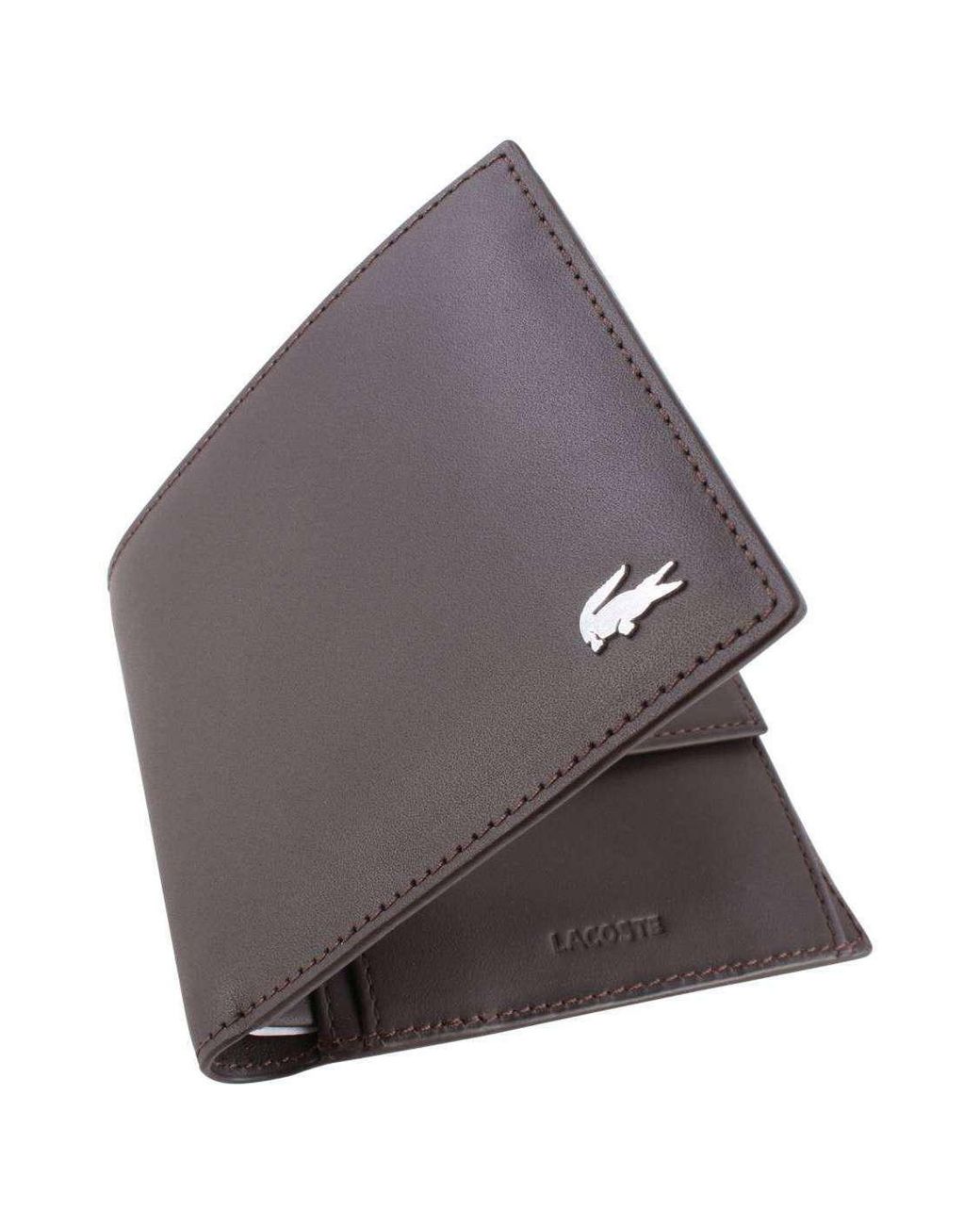 Lacoste Leather Large Billfold And Coin Wallet for Men Lyst