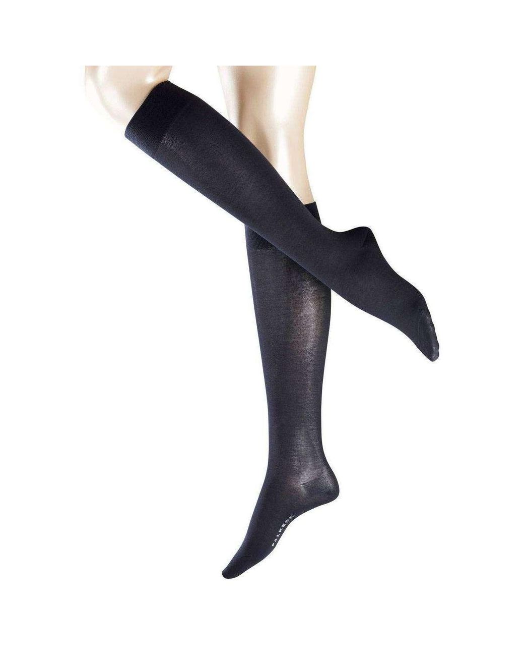 Falke Cotton Touch Knee High Socks in Blue Lyst