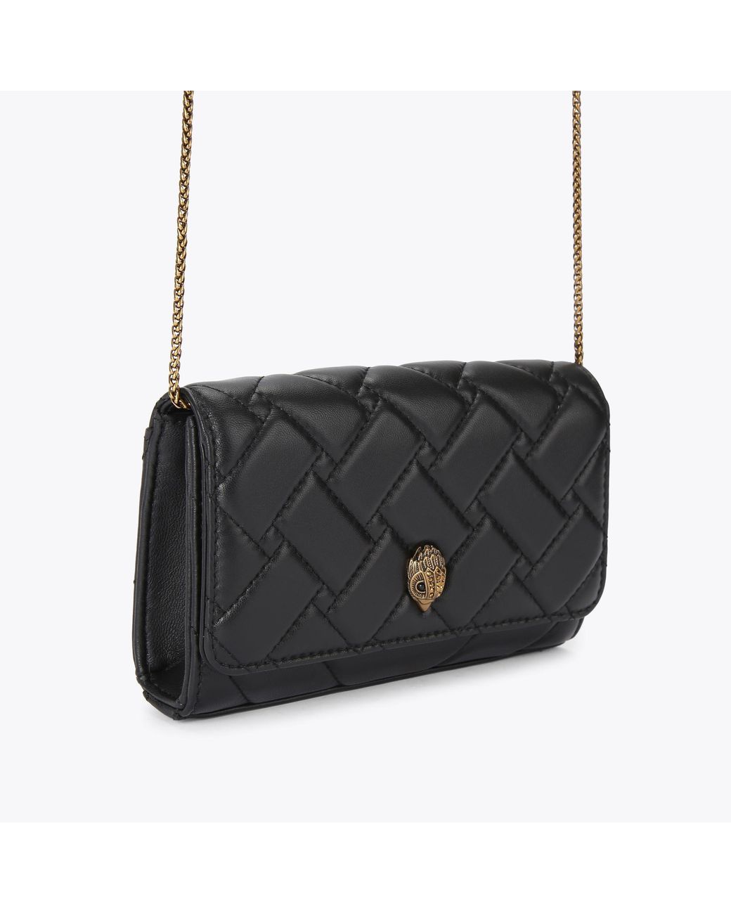 Kurt geiger mini kensington black leather cross on sale body bag with chain