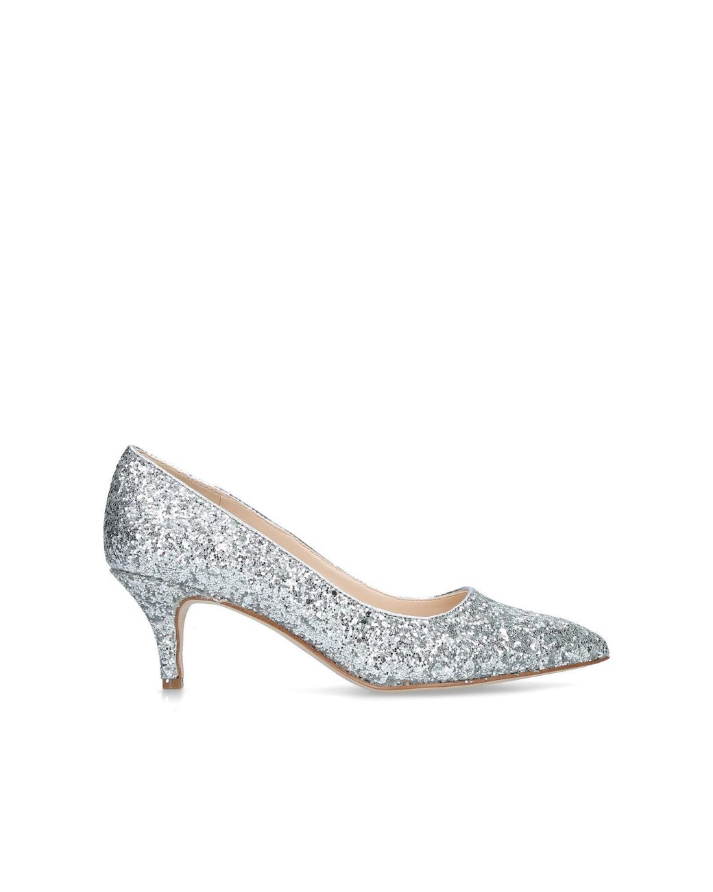 Sparkly Silver Bridal Shoes Stiletto Heels Wedding Shoes Glitter Pumps With  Ankle Strap