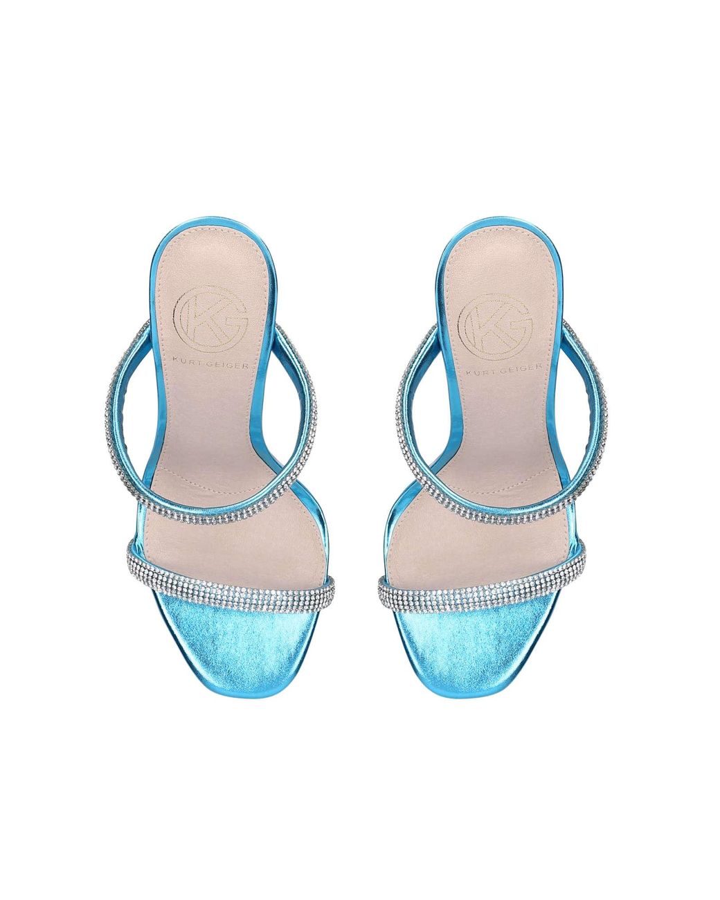 KG by Kurt Geiger Embellished Fluted Heel Sandals in Blue | Lyst UK