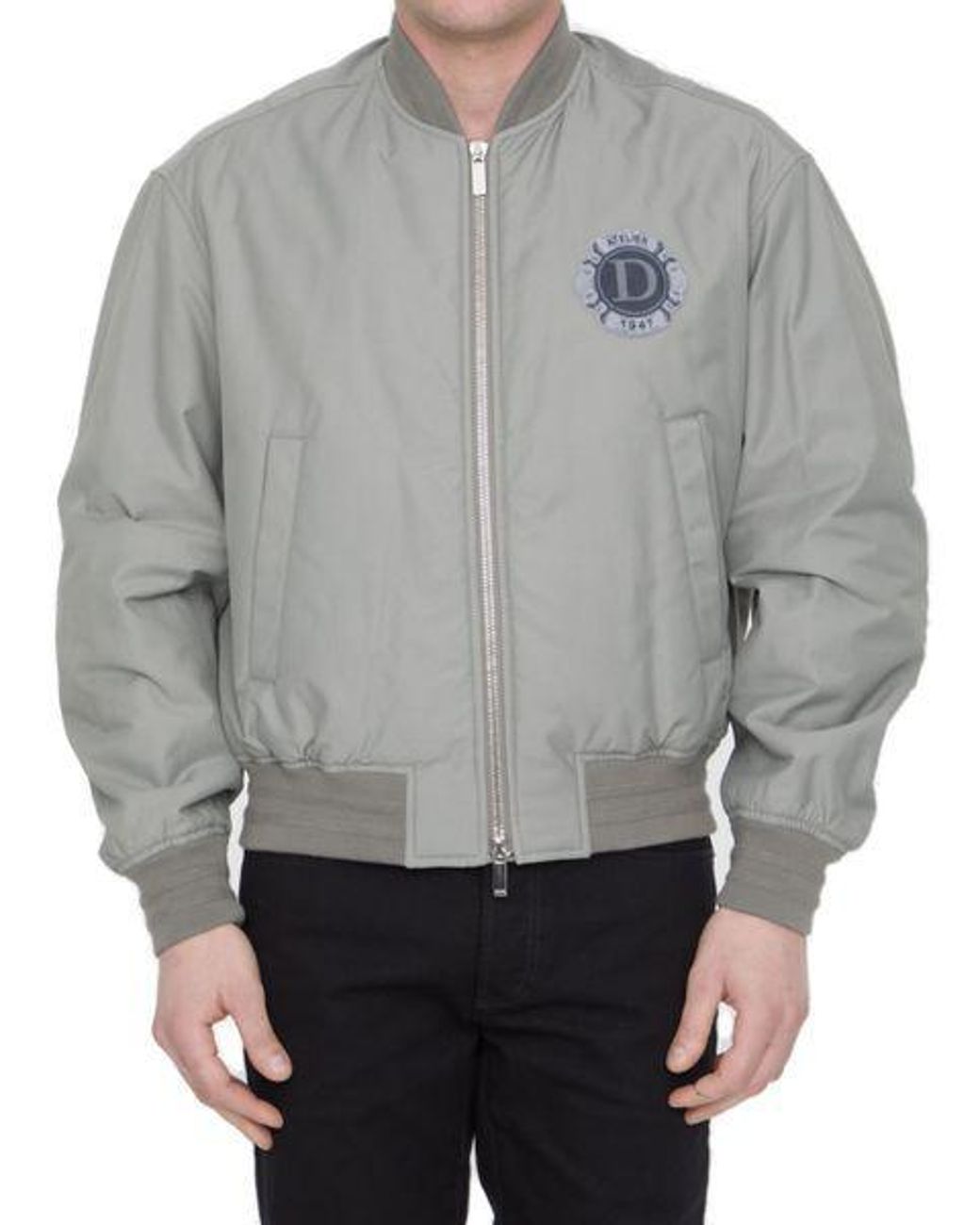 dior-Gray-Cotton-Blend-Bomber- dior-Gray-Cotton-Blend-Bomber-