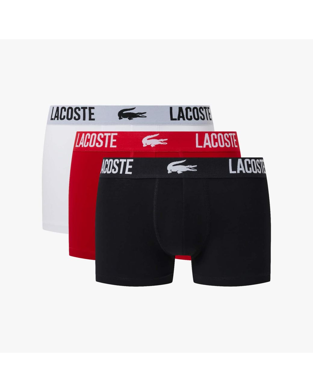 Lacoste Red 3-Pack Stretch Cotton Trunks for men