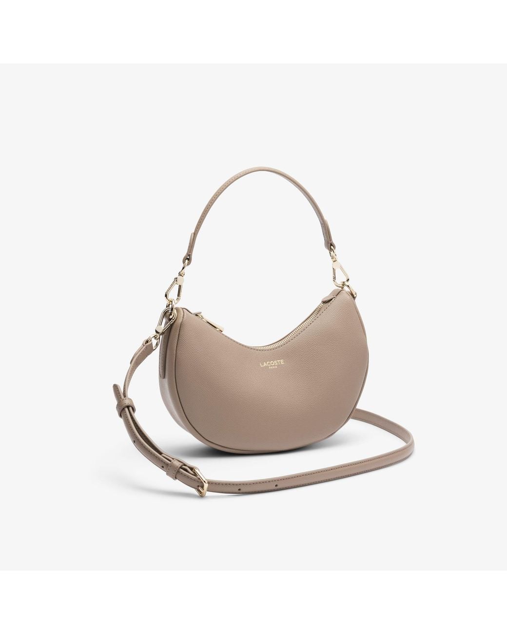 Lacoste White Small Champs-Élysées Half-Moon Bag