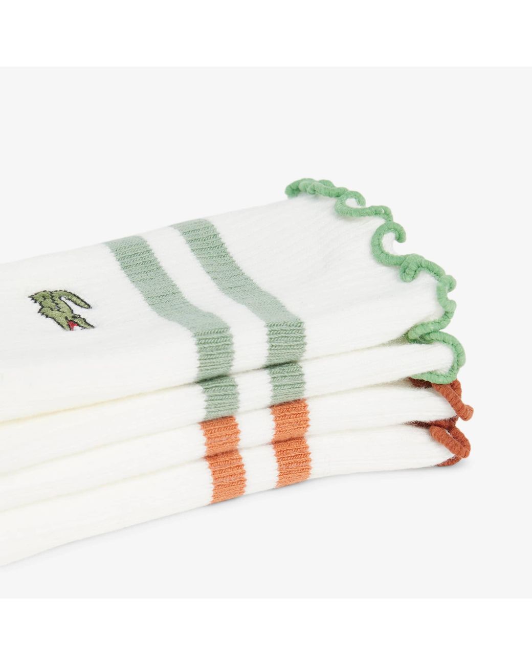 Lacoste White 2-Pack Frilled Socks
