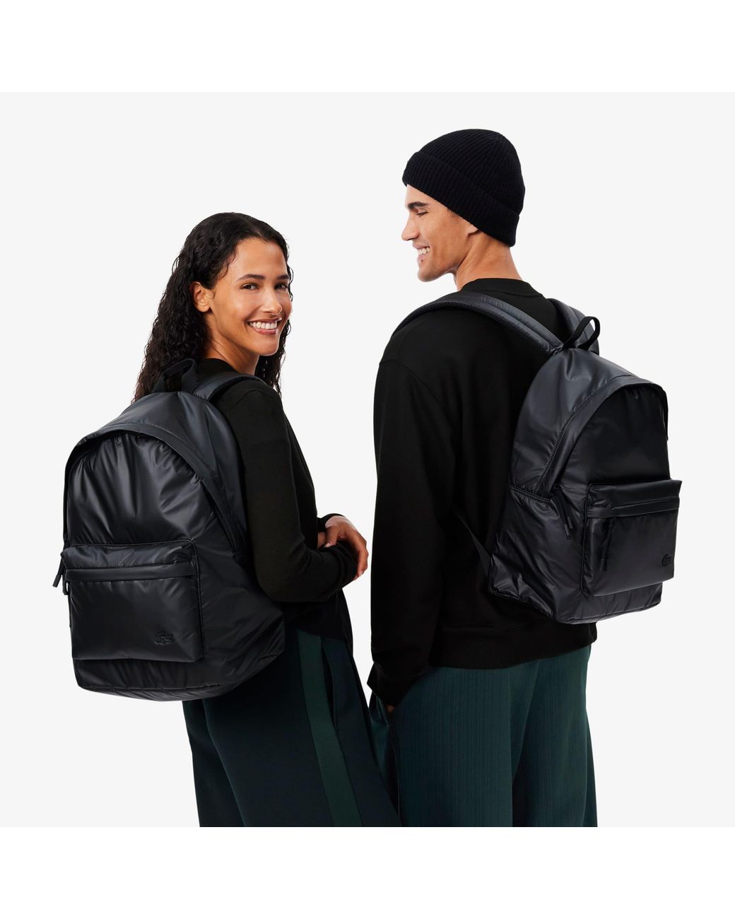 Lacoste Black Coated Backpack