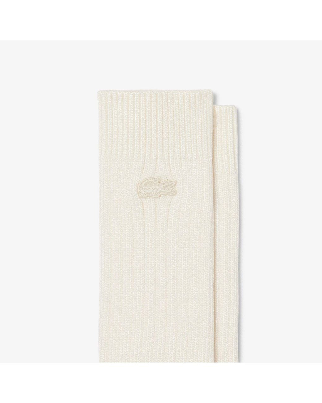 Lacoste White Runway Thick Ribbed Socks