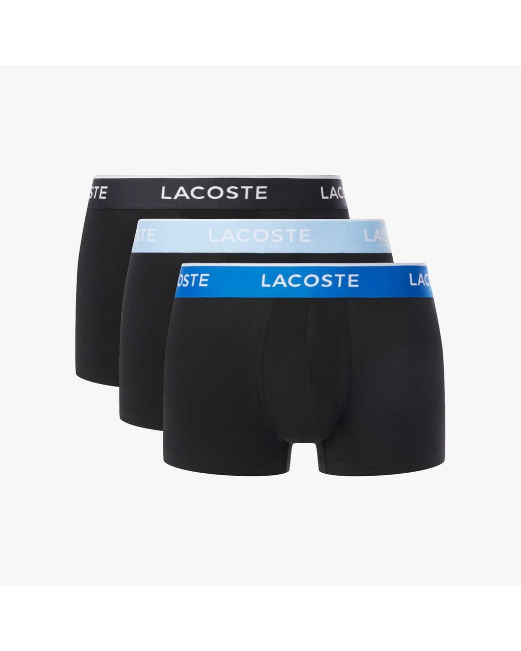 Lacoste Blue 3-Pack Stretch Cotton Trunks for men