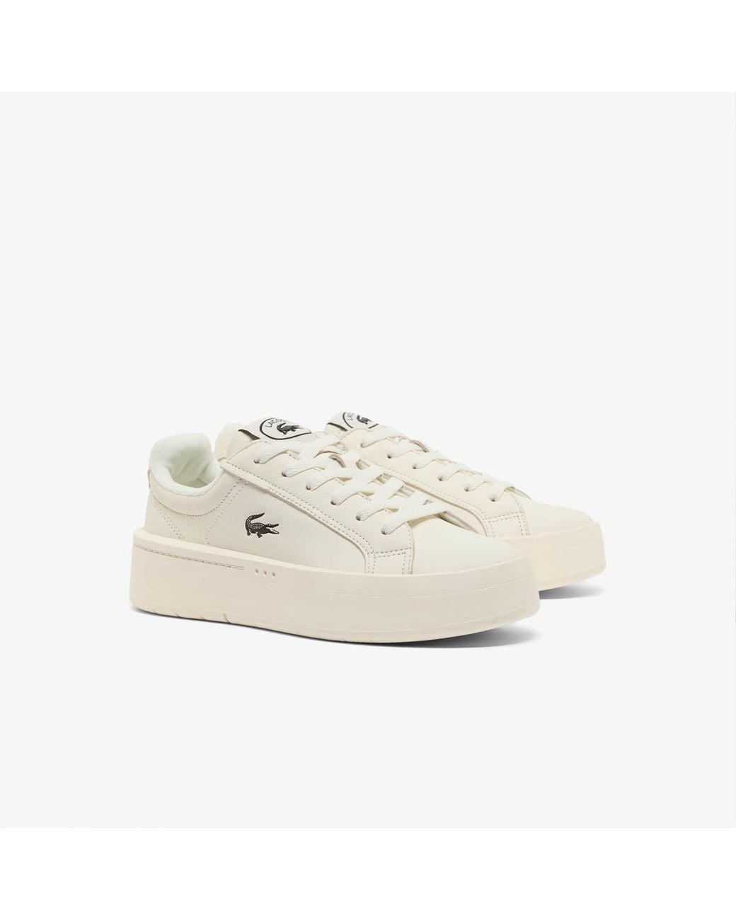 Lacoste Natural Carnaby Platform Leather Sneakers