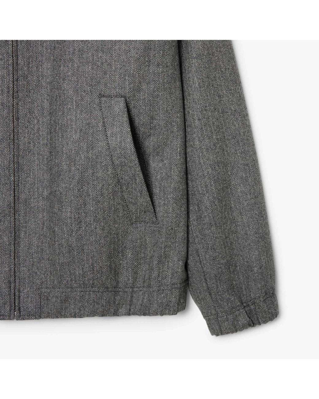 Lacoste Gray Wool Harrington Jacket for men