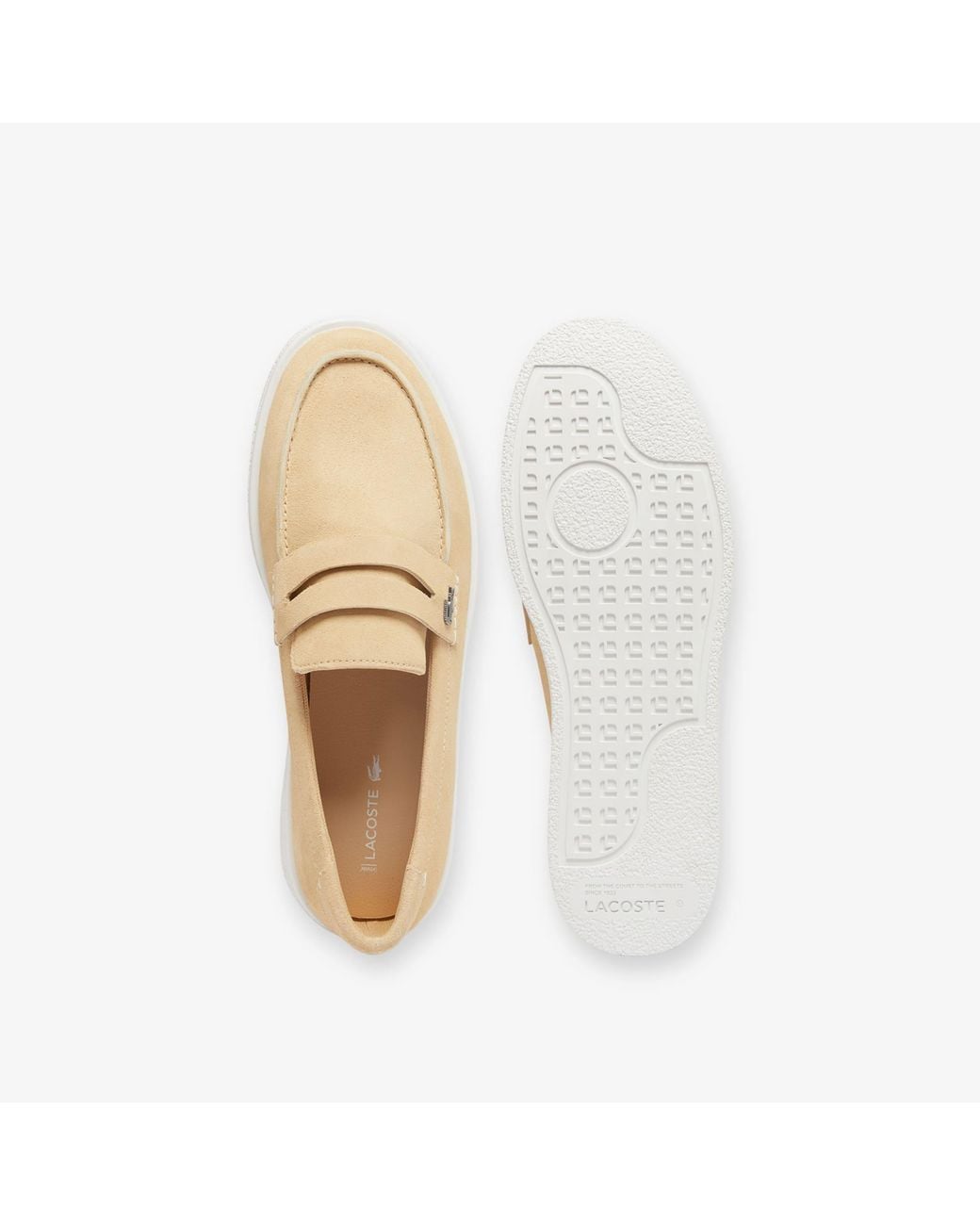 Lacoste Natural Cochet Suede Loafers for men