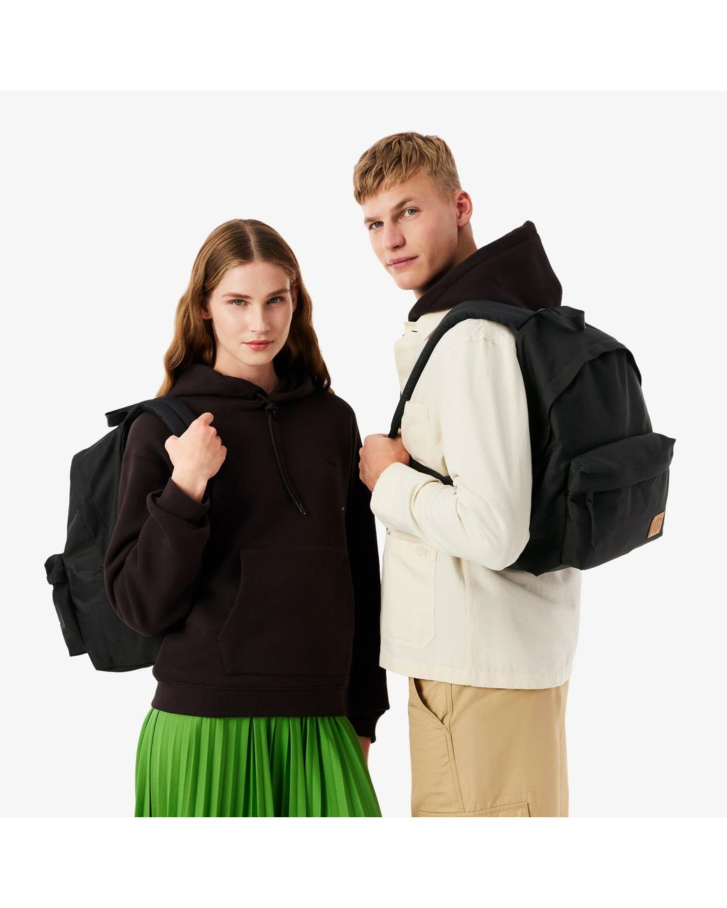 Lacoste Black Casual Croc Backpack