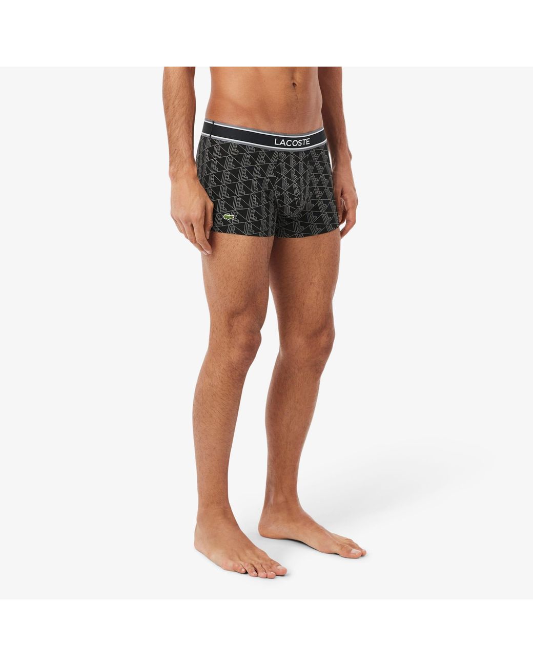 Lacoste 3-Pack Monogram Trunks in Black for Men | Lyst