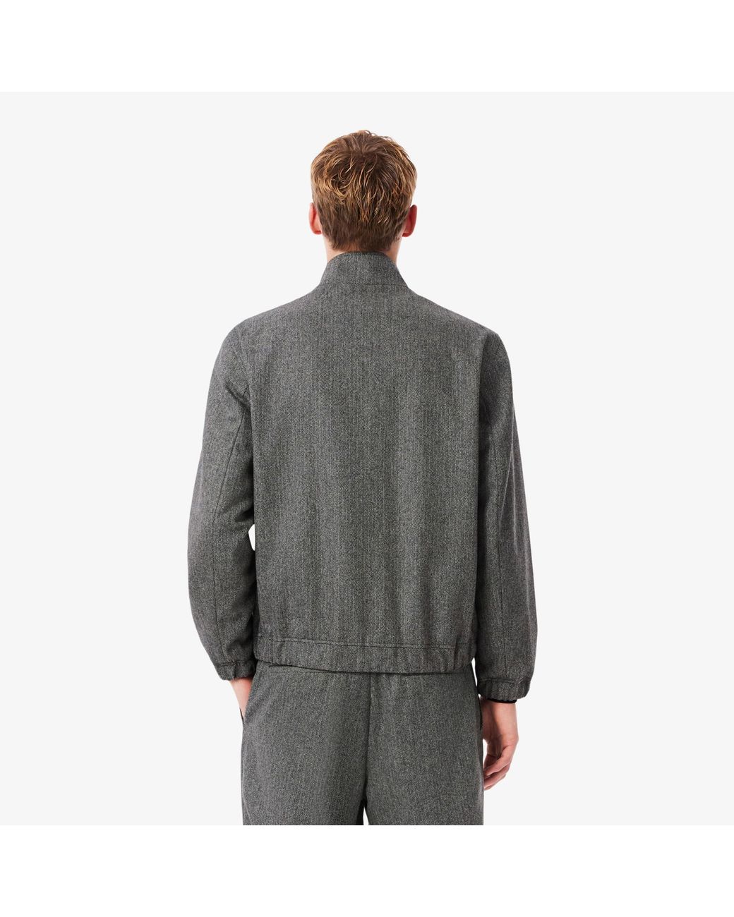 Lacoste Gray Wool Harrington Jacket for men