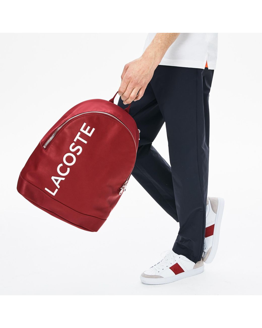 lacoste backpack red