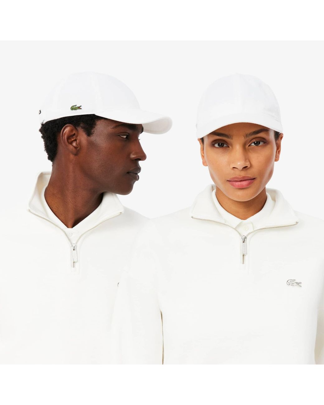 Lacoste White Cotton Twill Cap