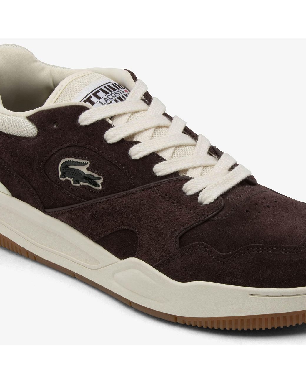 Lacoste Brown Lineshot Suede Sneakers for men