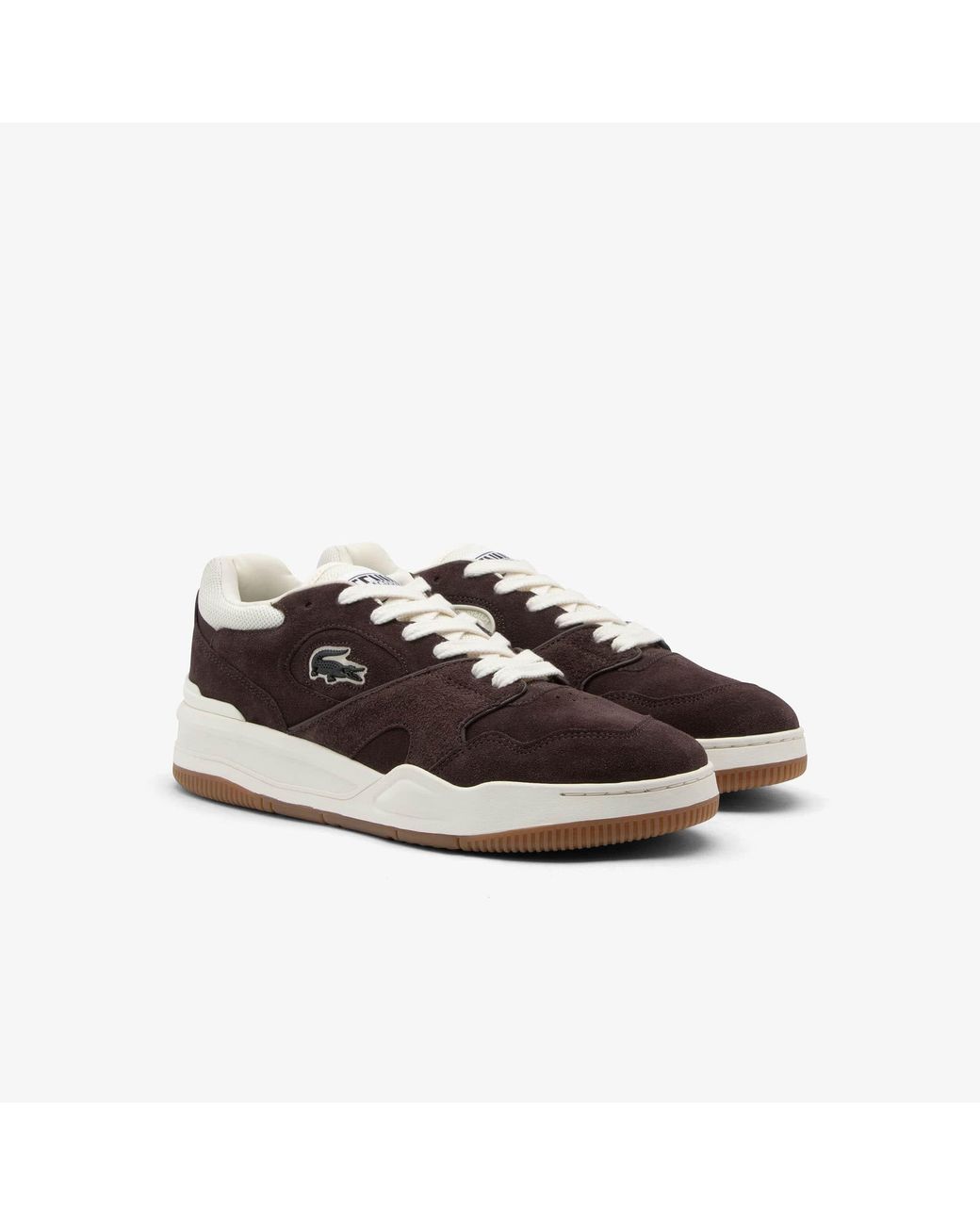 Lacoste Brown Lineshot Suede Sneakers for men
